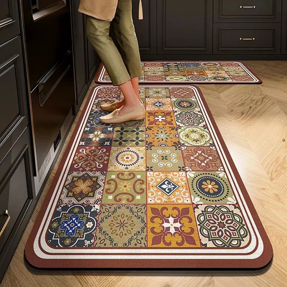 CLEANLY SOFTSTEP – Non-Slip Crystal Velvet Kitchen Mat for Elegant Home Comfort