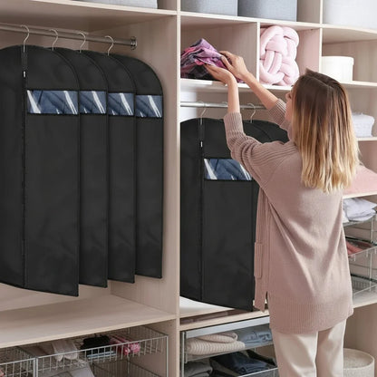 CLOTHARIA – Breathable Garment Cover Set 5-Pack with Clear Window Storage Sleeves