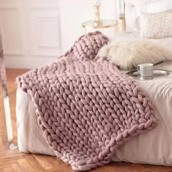 ComfaKnit – Handmade Minky Chunky Blanket for Ultimate Comfort