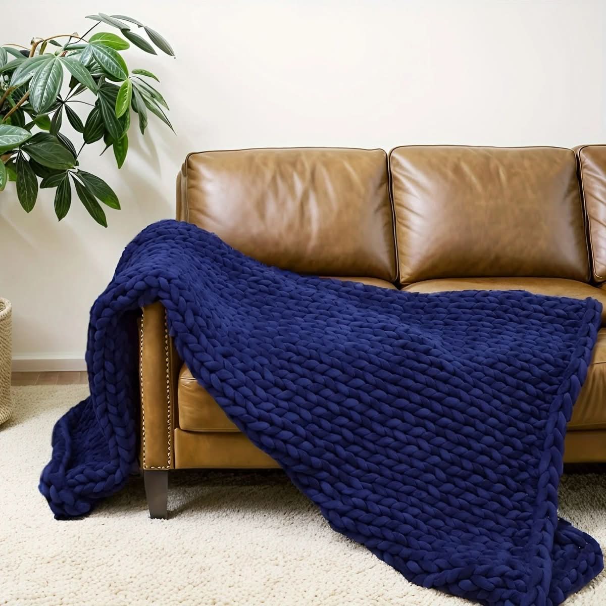 ComfaKnit – Handmade Minky Chunky Blanket for Ultimate Comfort