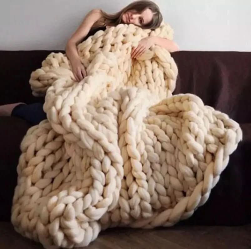 ComfaKnit – Handmade Minky Chunky Blanket for Ultimate Comfort