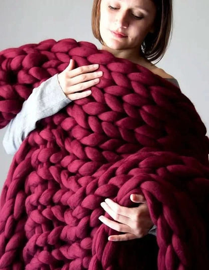 ComfaKnit – Handmade Minky Chunky Blanket for Ultimate Comfort