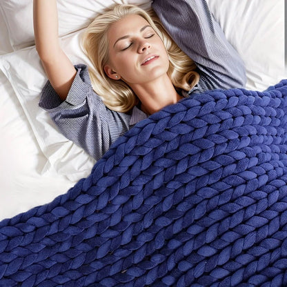 ComfaKnit – Handmade Minky Chunky Blanket for Ultimate Comfort