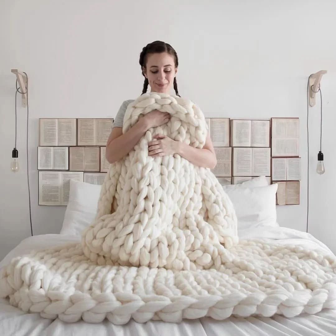ComfaKnit – Handmade Minky Chunky Blanket for Ultimate Comfort