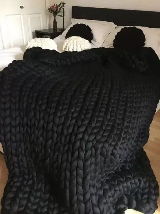 ComfaKnit – Handmade Minky Chunky Blanket for Ultimate Comfort