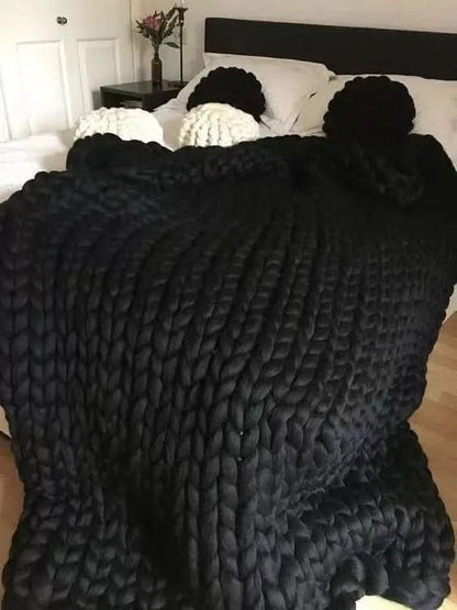 ComfaKnit – Handmade Minky Chunky Blanket for Ultimate Comfort