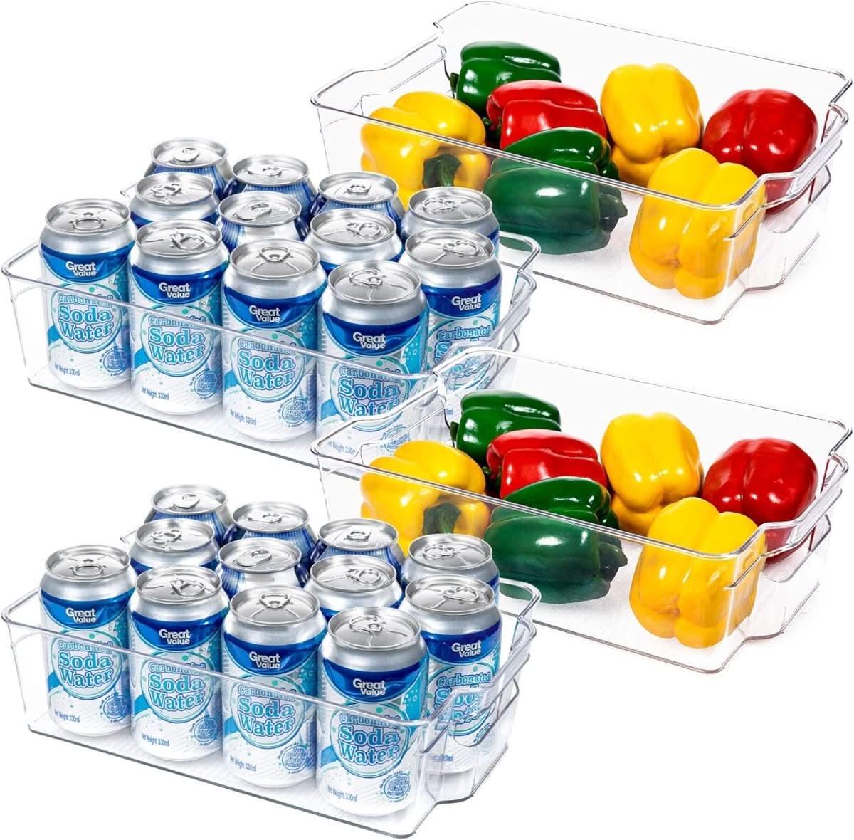 COOLORGANIZE – Transparent Refrigerator Storage Bins for Clutter-Free Kitchen