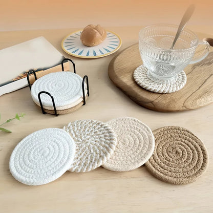 COTONIQ – Minimalist Absorbent Cotton Coasters for Everyday Protection