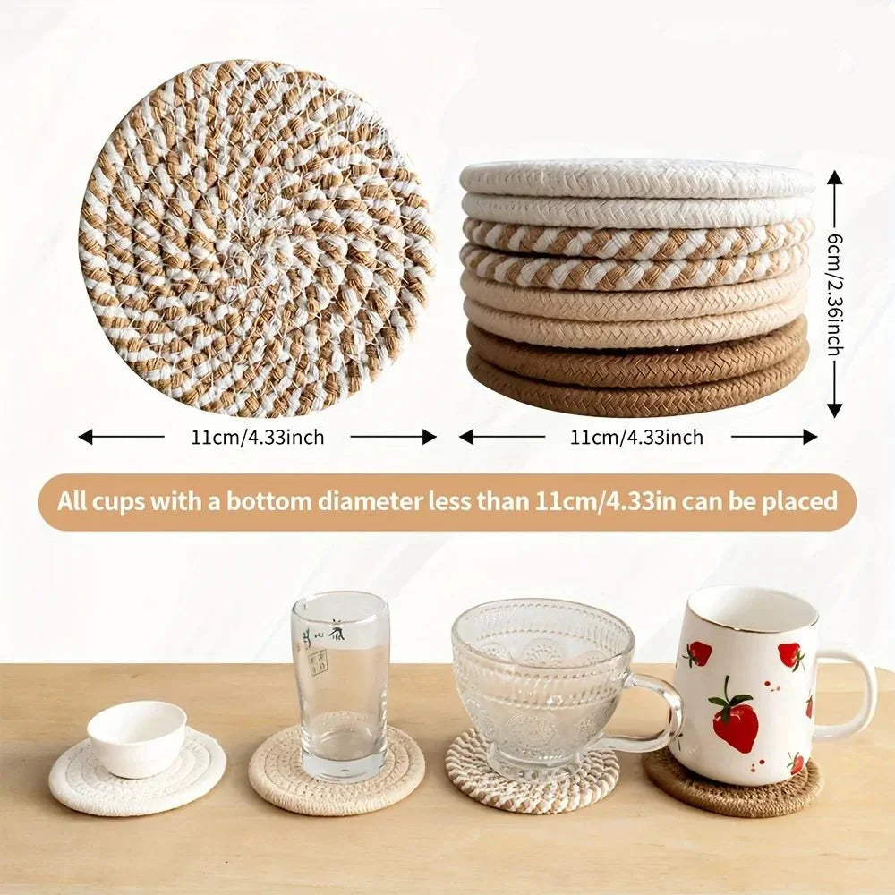 COTONIQ – Minimalist Absorbent Cotton Coasters for Everyday Protection