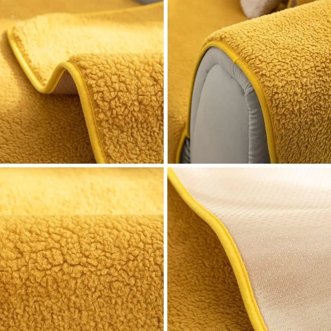 COZYSHEAR – plush lamb wool sofa cover for warmth & protection