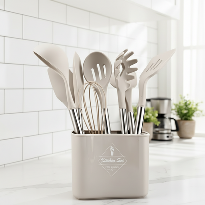 MEALMAKER SET – 12-Piece Silicone Kitchen Utensil Collection for Non-Stick Cooking