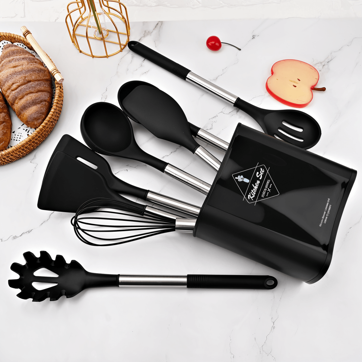 MEALMAKER SET – 12-Piece Silicone Kitchen Utensil Collection for Non-Stick Cooking
