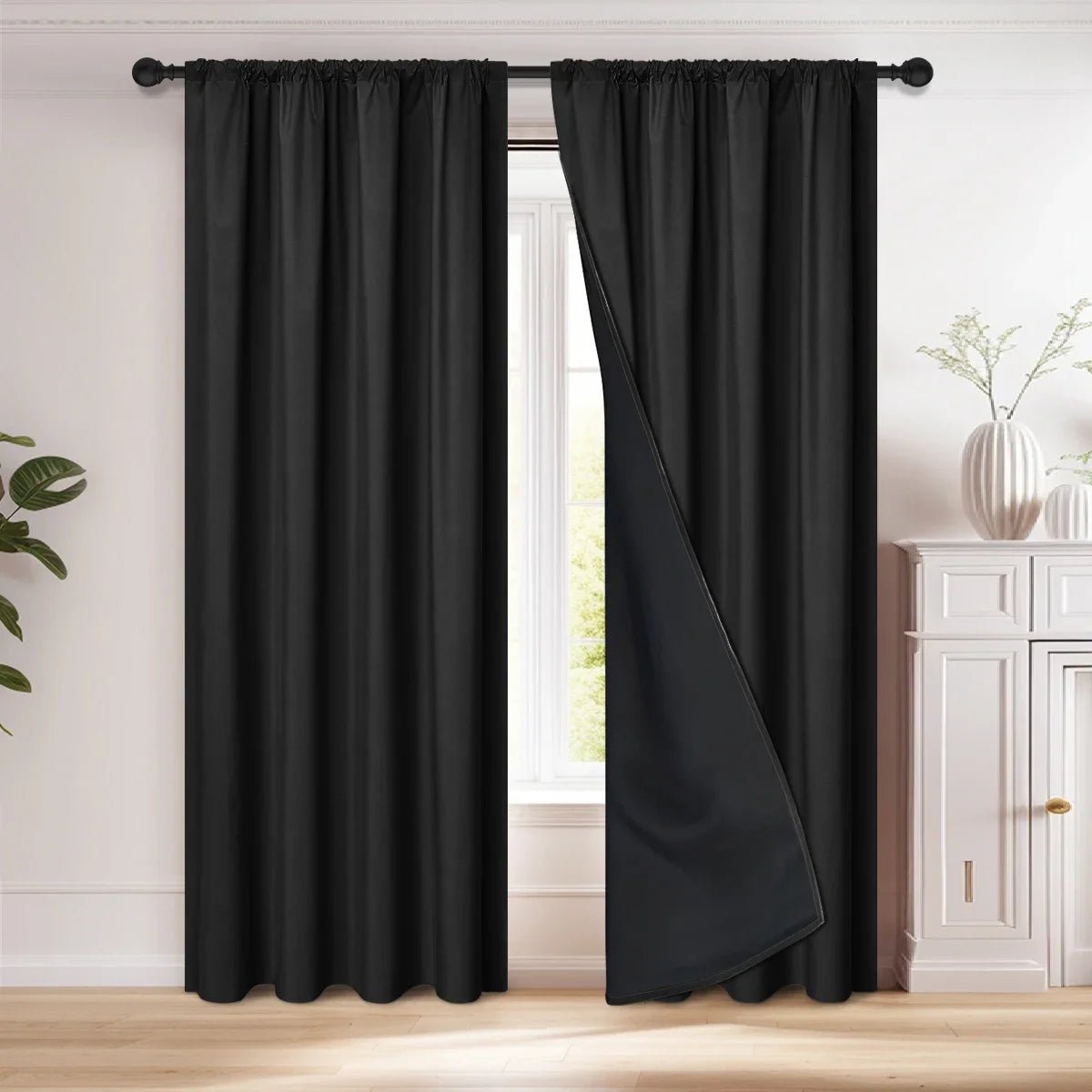 DARKHAVEN – Premium Blackout Curtain Panel, Light Blocking Drapes for Living Room & Bedroom