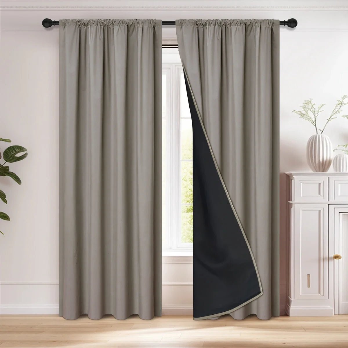 DARKHAVEN – Premium Blackout Curtain Panel, Light Blocking Drapes for Living Room & Bedroom