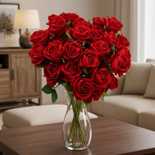 DECOVEL – Velvet Artificial Roses for Valentine's Day and Decorative Interior Arrangements