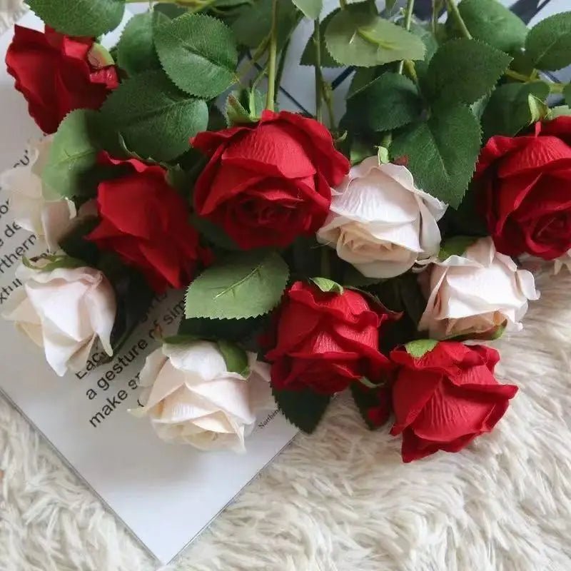 DECOVEL – Velvet Artificial Roses for Valentine's Day and Decorative Interior Arrangements