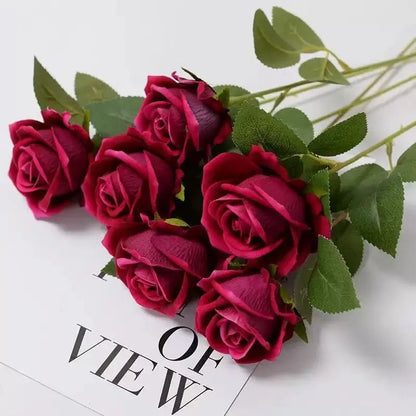 DECOVEL – Velvet Artificial Roses for Valentine's Day and Decorative Interior Arrangements