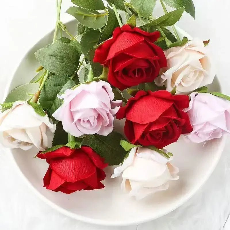 DECOVEL – Velvet Artificial Roses for Valentine's Day and Decorative Interior Arrangements