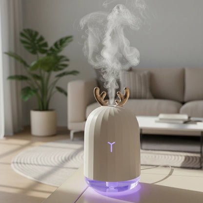 DEERSOFT – Mini Deer Humidifier, Ultra Quiet with Color LED Lights & Automatic Shutdown