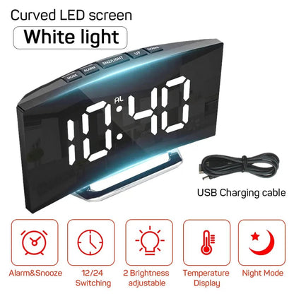 DIGITRACK – Sleek Digital Alarm Clock with Large LED Display & Noiseless Design