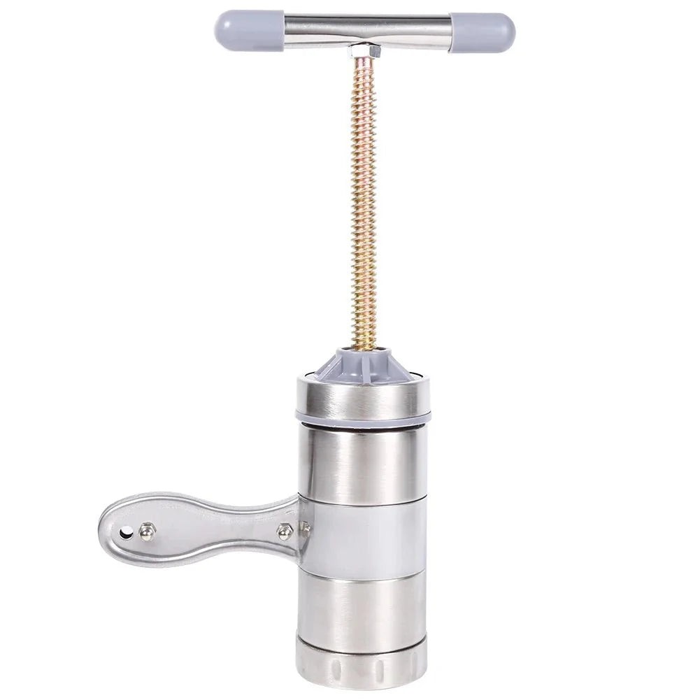 DOUGHEX – Manual Stainless Steel Pasta Maker with 5 Interchangeable Mold Heads