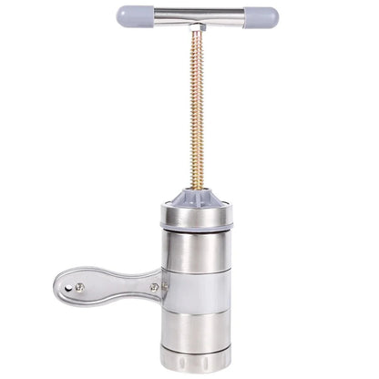DOUGHEX – Manual Stainless Steel Pasta Maker with 5 Interchangeable Mold Heads