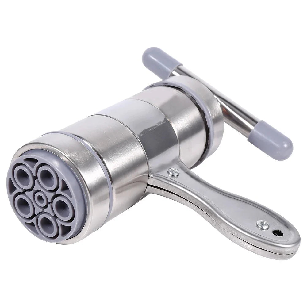 DOUGHEX – Manual Stainless Steel Pasta Maker with 5 Interchangeable Mold Heads