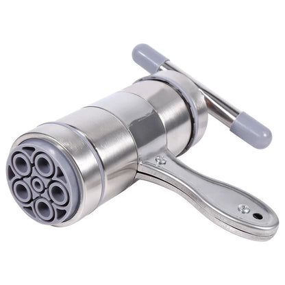 DOUGHEX – Manual Stainless Steel Pasta Maker with 5 Interchangeable Mold Heads