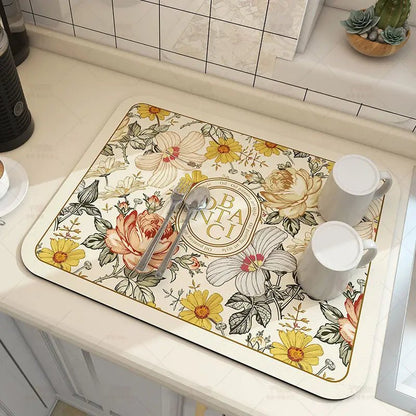 DRIPLESS – Diatomite Kitchen Draining Mat with Rapid Evaporation Design