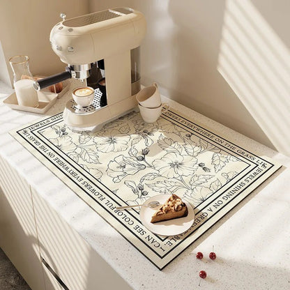 DRIPLESS – Diatomite Kitchen Draining Mat with Rapid Evaporation Design