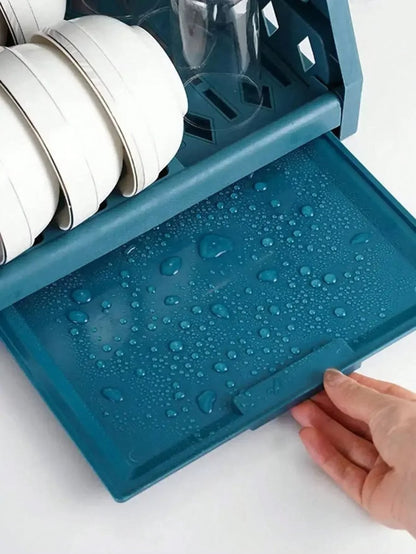 DRYZONE – Space-Efficient 2-Tier Dish Drainer with Utensil Organizer