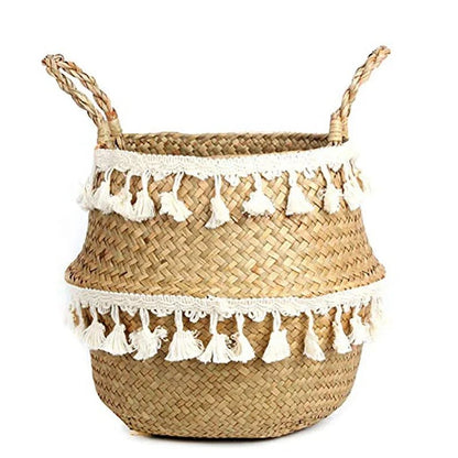 ECOCRAFT – Handmade Bamboo Wicker Basket Foldable Storage and Planter