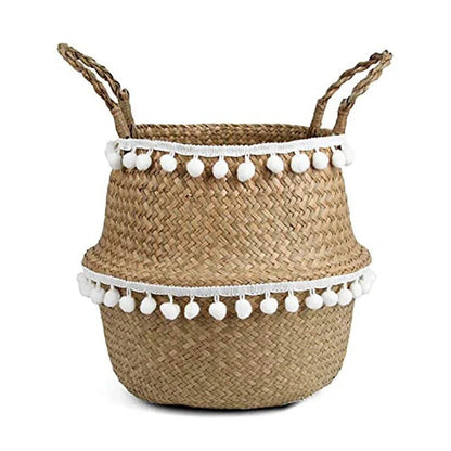 ECOCRAFT – Handmade Bamboo Wicker Basket Foldable Storage and Planter