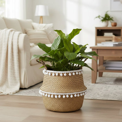 ECOCRAFT – Handmade Bamboo Wicker Basket Foldable Storage and Planter