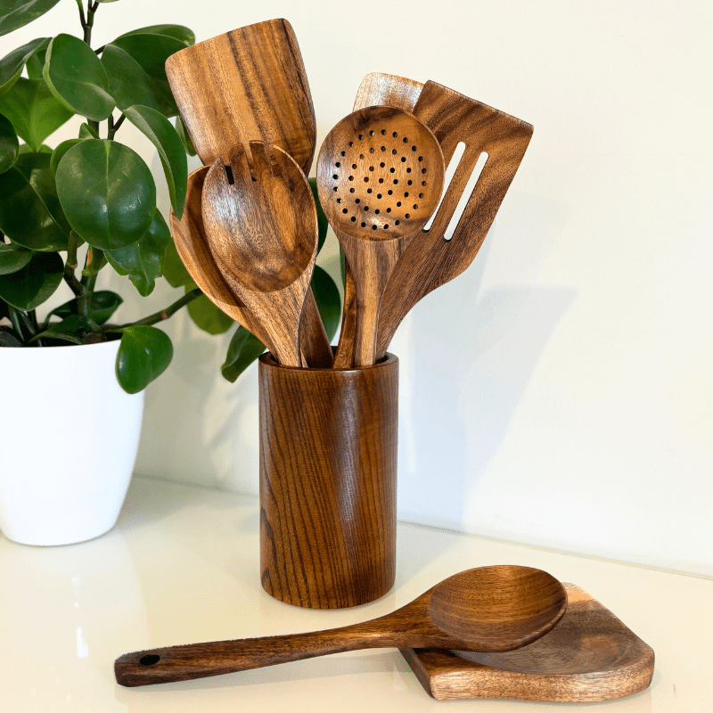 PURETEAK – Sustainable Wooden Cooking Utensils for Non-Stick Cookware