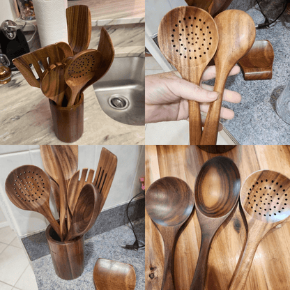 PURETEAK – Sustainable Wooden Cooking Utensils for Non-Stick Cookware