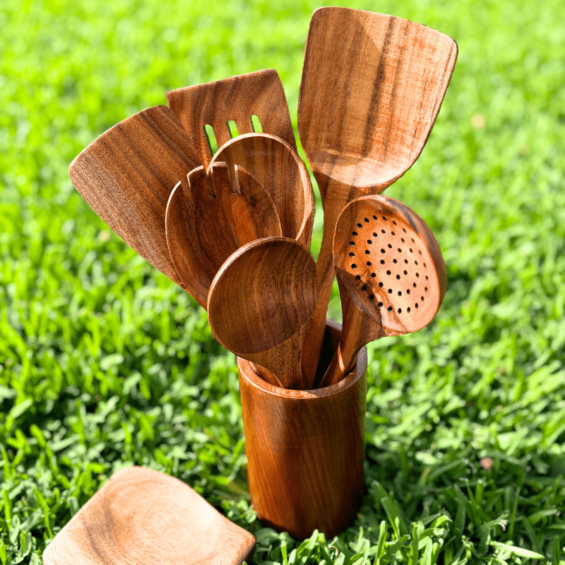 PURETEAK – Sustainable Wooden Cooking Utensils for Non-Stick Cookware