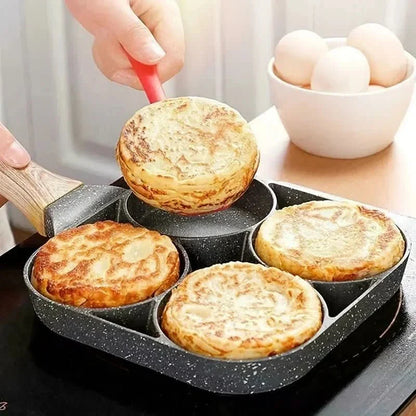 ChefVerra Non-Stick Omelette Pan | 4-hole frying pan for eggs, pancakes, and burgers
