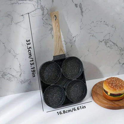 ChefVerra Non-Stick Omelette Pan | 4-hole frying pan for eggs, pancakes, and burgers