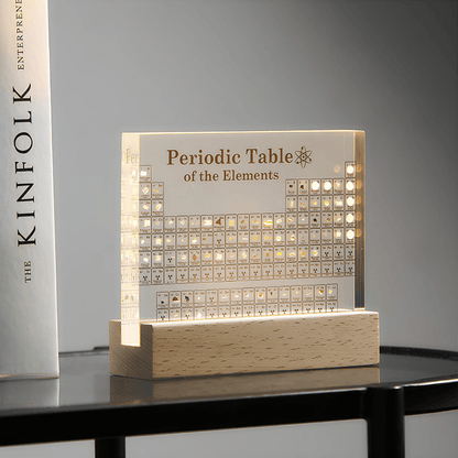 ELEMENTBRIGHT – Illuminated Periodic Table of Elements with 83 Real Chemical Elements