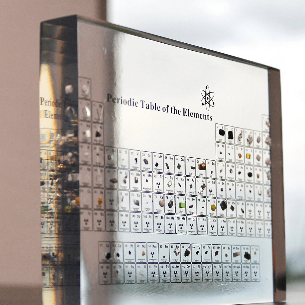 ELEMENTBRIGHT – Illuminated Periodic Table of Elements with 83 Real Chemical Elements