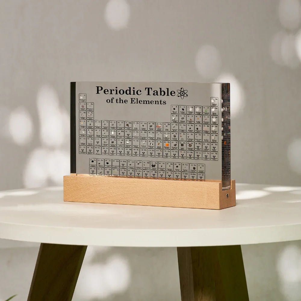 ELEMENTBRIGHT – Illuminated Periodic Table of Elements with 83 Real Chemical Elements