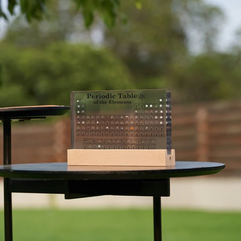 ELEMENTBRIGHT – Illuminated Periodic Table of Elements with 83 Real Chemical Elements