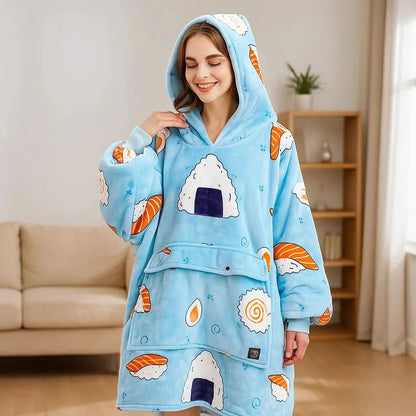 EMBERWEAR – USB-Powered Heated Blanket Hoodie for Cozy Warmth