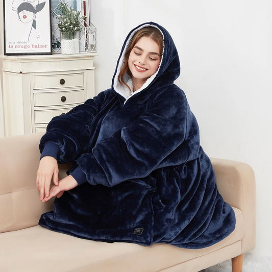 EMBERWEAR – USB-Powered Heated Blanket Hoodie for Cozy Warmth