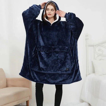 EMBERWEAR – USB-Powered Heated Blanket Hoodie for Cozy Warmth