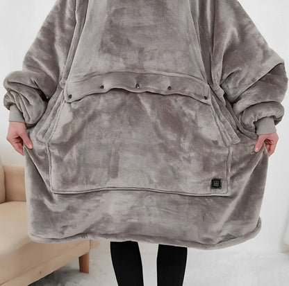 EMBERWEAR – USB-Powered Heated Blanket Hoodie for Cozy Warmth