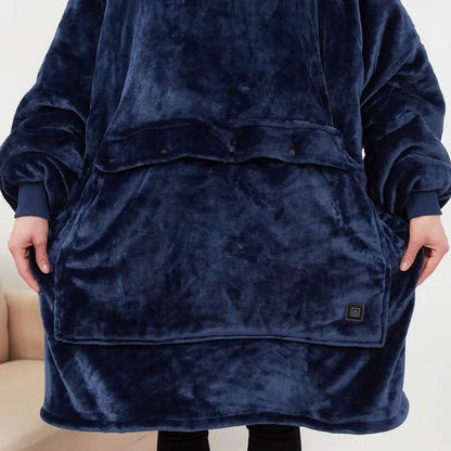 EMBERWEAR – USB-Powered Heated Blanket Hoodie for Cozy Warmth