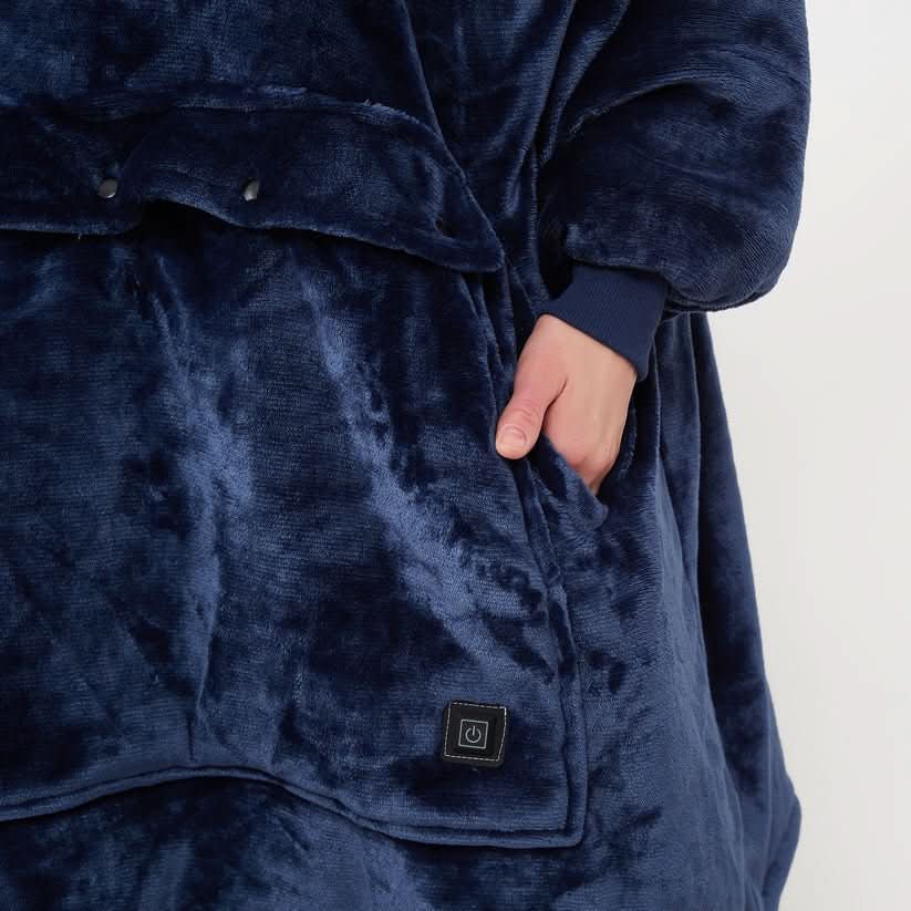 EMBERWEAR – USB-Powered Heated Blanket Hoodie for Cozy Warmth