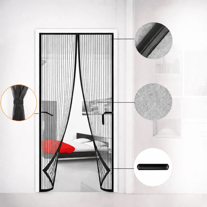 EMBRIZA – Magnetic Soft Gauze Door Curtain with Elegant Embroidery